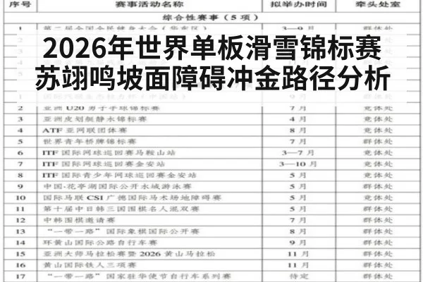 2026年世界单板滑雪锦标赛苏翊鸣坡面障碍冲金路径分析